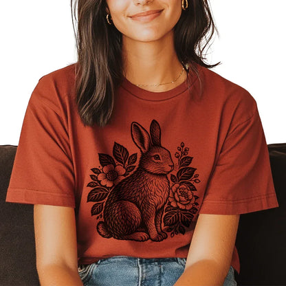 Clay  bunny graphic tee with black illustration