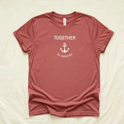 Custom Better Together Couple T-Shirt in Heather Clay — Better Together custom date tee