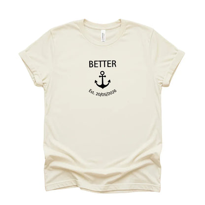 Custom Better Together Couple T-Shirt in Natural — minimal Better Together print Bella+Canvas 3001