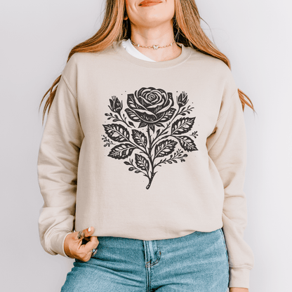 Folk rose crewneck sweatshirt sand Gildan 18000